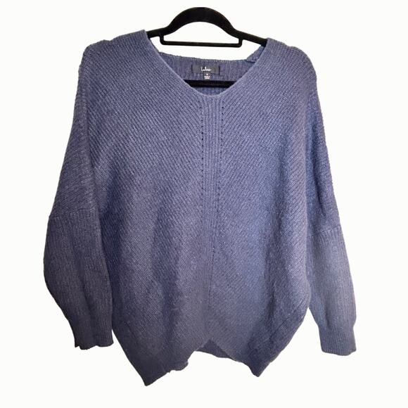 Lulus Oversized V Neck Sweater in Size Small Navy Closet Staple Basic - Picture 1 of 11